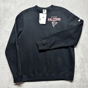 Nike Atlanta Falcons Sweatshirt Mens M Black Club Fleece Crew Pullover Swoosh